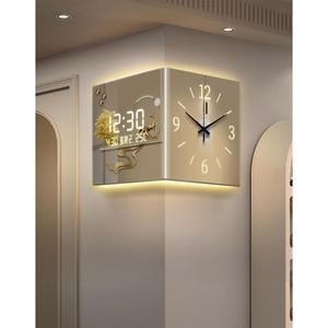 LED 조명 코너 벽걸이 전자 디지털 벽시계 거실 모서리 선물