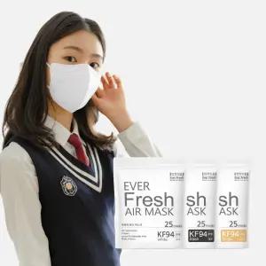에버프레쉬 에어 마스크 새부리형 KF94 중형 25매 지퍼백 대용량