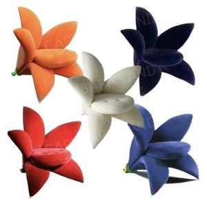 쇼파 싱글 레드 독특한 꽃모양 의자 릴리백합 꽃의자 1인용