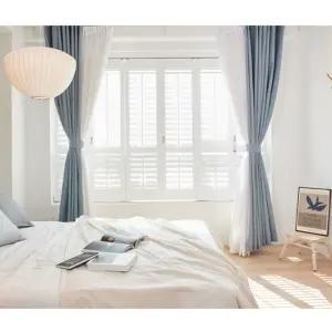 누보데코 암막 커튼 침실 백프로 아일렛 블루 600x230