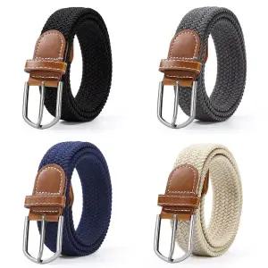 루나버블 (2개-1세트) 빅사이즈 꽈배기 스판 허리띠 벨트 길이 [길이 130cm 폭 3.5cm] 남녀공용 남자 남성 여자 여성 학생 꽈베기 캐주얼 캔버스 작업복 바지 신축성 벨트 혁대