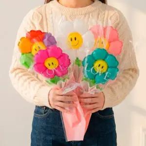 스마일 플라워 풍선 꽃다발 세트
