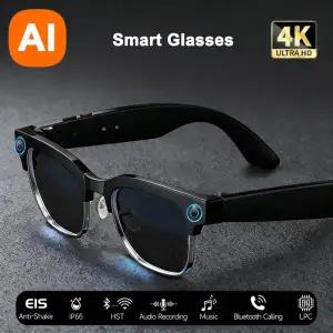 4K HD AI 스마트 안경 800만 화소 다기능 카메라 블루투스 통화 음성 비서 음악 플레이어 스마트 번역기