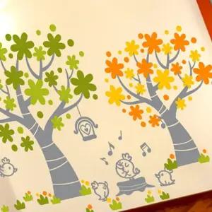 행복을 꿈꾸는 나무Ver2 월데코스티커 그레이 어린이집 윈도우 창문 글씨 아이방 키즈룸