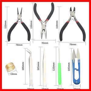 3-9pcs DIY 수제 보석 도구 세트 귀걸이 액세서리 가위 족집게 다기능 바늘 코 펜치 보관 키트