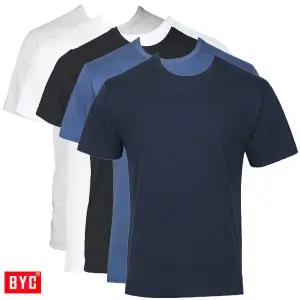 BYC개선된원단 유색칼라 반팔라운드면티셔츠5매 BOT8159