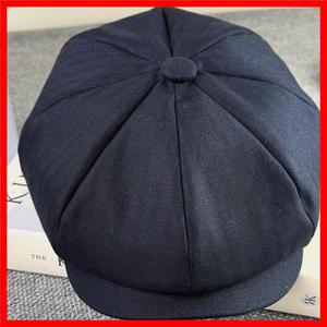 빈티지 Newsboy 모자 파란색 팔각형 모자 고품질 남성 모자 베레모 봄 여름 캐주얼 Newsboy 모자 베레모 옴