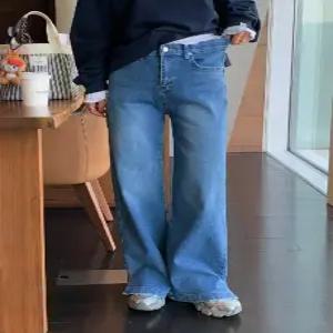 7237 스판 슬릿 일자와이드핏 데님 (2 color) 히든밴딩