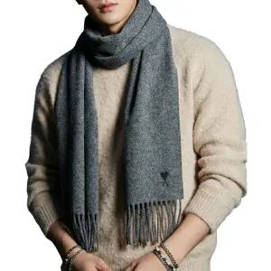 아미 머플러 그레이 하트 블랙로고 머플러 목도리 USF677 050