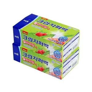 1+1 크린랩 대용량 슬라이딩 지퍼백 21x19 (소) 55매 (총110매)