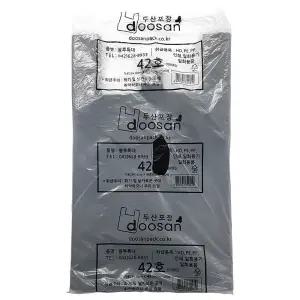 두산 비닐 봉투 흑색 10L 100매입 42호 (29+13)x50cm/검정/검은/블랙/마트/손잡이/봉지/일회용/쇼핑/1회용