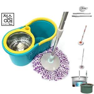 청소앤 동글이 스핀 청소기 국내제조 걸레 4장포함/통돌이/밀대/돌돌이/밀걸레/물걸레/회전/걸래/청소/바닥