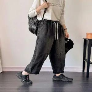 여성 KX13HY80 2컬러 진청흑청 심플 허리밴딩 청바지 데님팬츠