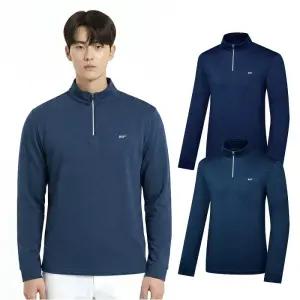 비티알 남성 골프웨어 봄 긴팔 멜란지 베이직 집업 티셔츠 BSC043TT7M