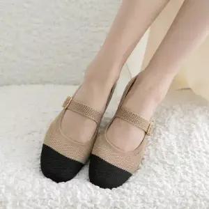 (쫀득몰드창) 마리엘 니트 벨크로 키높이 메리제인(4cm)