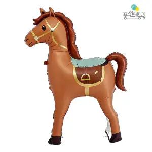 스탠딩 말 은박풍선 브라운장식 파티 칼라 컬러 용품 홈파티 파티용 띠해 대형
