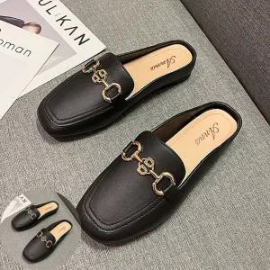 30대코디신발 여성 체인링 플랫 금장식 직장인 데일리 뮬 블로퍼