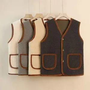 은창)뽀글이 LI77YH60 엣지 데일리 라인 버튼 클래식 포근 조끼