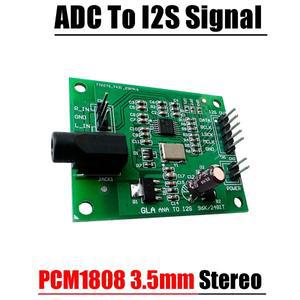 PCM1808 ADC-I2S 신호 3.5mm 스테레오 아날로그 오디오 지원 DSP 녹음 디코더 증폭기 DC 5V-12V 용 48K 96K