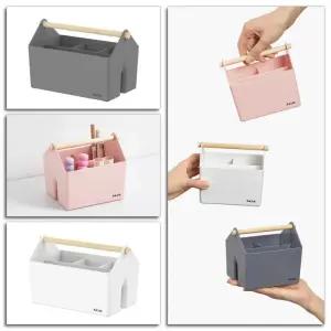 추천 중형 손잡이 정리함 데스크 인기제품 선택 필기구 소품정리함 칸막이 수납함 오거나이저 소형 1개