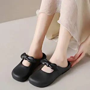 여자 BT791742 2컬러 경량 쿠션감 좋은 둥근코 리본 슬리퍼