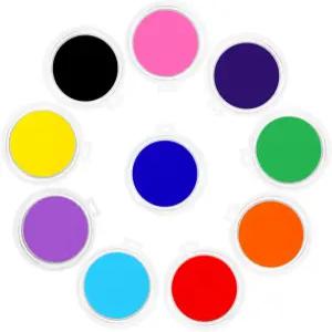 고무 도장 파트너 DIY 색상용 7.1인치 대형 잉크 패드 공예용 원형 제작 종이 목재 천 스크랩북용 레인보우