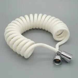 화이트 스프링호스 5M 코일호스 욕실 베란다 변기 청소