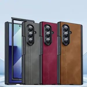 [유니커블]갤럭시 z폴드 7 6 스티치 포인트 가죽 힌지 보호 전면 액정 커버 지폴드 제트폴드 폴더 케이스