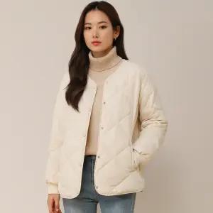 여성용 경량패딩 자켓 퀼팅점퍼 간절기 깔깔이 보온 데일리 아우터 학생 직장인