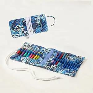 뜨개질공예 코바늘 보관 정리 필통형 천 파우치