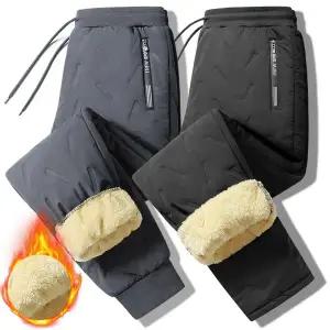 2배두툼+한 융털패딩바지(2XL- 6XL) 남자기모트레이닝 양털 바지 겨울바지 밴딩바지