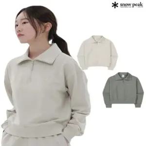 [갤러리아] 스노우피크 어패럴 [단독이월] 랜드 여성 반집업 세미 크롭 맨투맨 S24SWFZT51