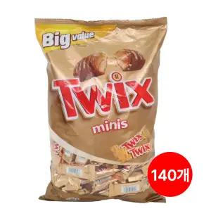 마즈 트윅스 미니스 1400g 1봉지/약140개입/개별포장/간식/초콜릿/어린이집/유치원/학교간식/초코바/대용량/초콜렛바