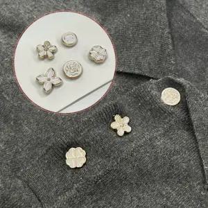자석 매너 단추 브로치 화이트 믹스 5종 세트
