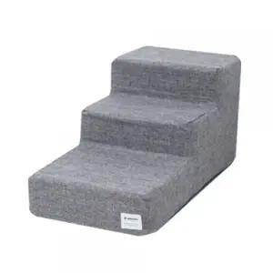 강아지 패브릭 계단 3단 그레이 1P 애견 슬개골 스텝 강아지3단계단