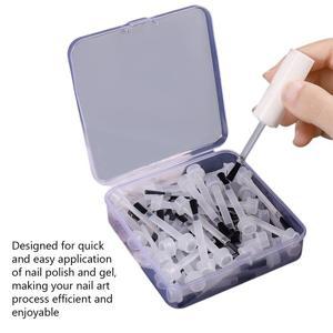 매니큐어 젤 적용 손잡이가  50개 일회용 호환 플랫 브러쉬 간편한 교체 호환