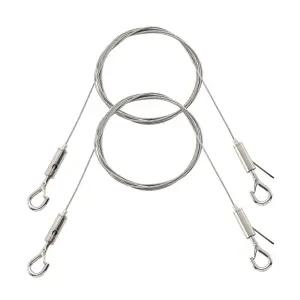 홈 마스터 하드웨어 조절 가능한 그림 걸이 와이어 2pcs 미러 프레임 키트 2m x 1.5mm 헤비 듀티