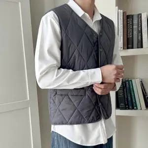 [파라고나] 남성 가볍고 부드러운 다이아 퀄팅 패딩 조끼 D24V405