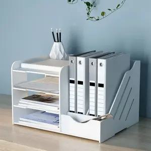 데스크 서류 정리함 보관함 사무실 4단 받침대 꽂이 서류정리함 화일꽂이