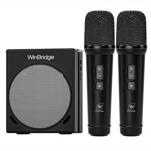 WinBridge S90 음성 앰프, 무선 휴대용 마이크 2개, 30W PA 시스템 스피커, HD 클리어 사운드 및 강력한 베이스, 선생님, 투어 가이드, 노래용 블루투스 노래방 기계