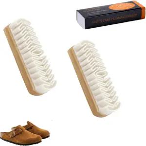 스웨이드 지우개가 포함된 슈 브러시 2개 슈즈 부츠 스니커즈 재킷 및 가죽 관리용 누벅 청소 세트