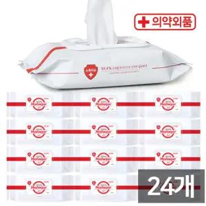 (의약외품)메디와이퍼 손소독티슈 80매 24개/일회용/물티슈/알콜/휴대용/손소독제/캡형/손티슈/세정/살균