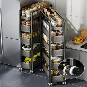 틈새 트롤리 수납장 진열대 수납 메쉬 선반 슬림 틈새용