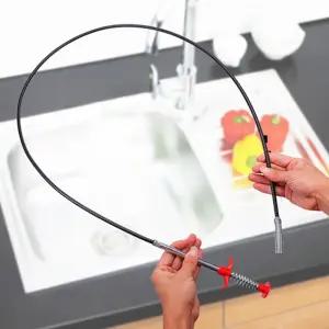 1.6m 손쉬운 배수구 집게 청소 뚫어 뻥/하수구뚫는장비/하수구뚫는기계/변기뚫는기구/스프링청소기/변기뚜