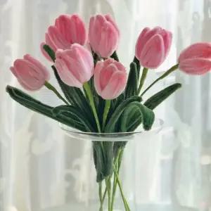 튤립 꽃다발 만들기 키트 diy 꽃 만들기/수료식/졸업식/선물용/취미/미술/돌봄/교실/재료/모루꽃/방과후