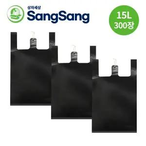 비닐봉투 검정 손잡이 재활용 마트 비닐봉지 쓰레기봉투 15L 32x12x55cm 300장