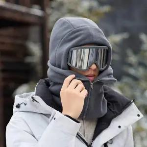 남녀공용 976AQG28 겨울 보온 방풍 양면 후리스 지퍼 후드워머