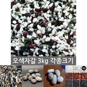 오색자갈 3kg전후 어항 수족관 장식 화분 인테리어 마감재 미술재료 자갈/바닥재