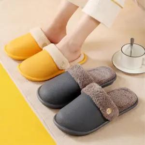 남녀 EVA 단추 커플실내화 양털 털슬리퍼 부모님 산후조리 출산용 답례품 선물용 침실