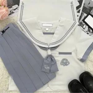 라이트그레이 두줄라인 푸구자수 세라복 반팔 교복